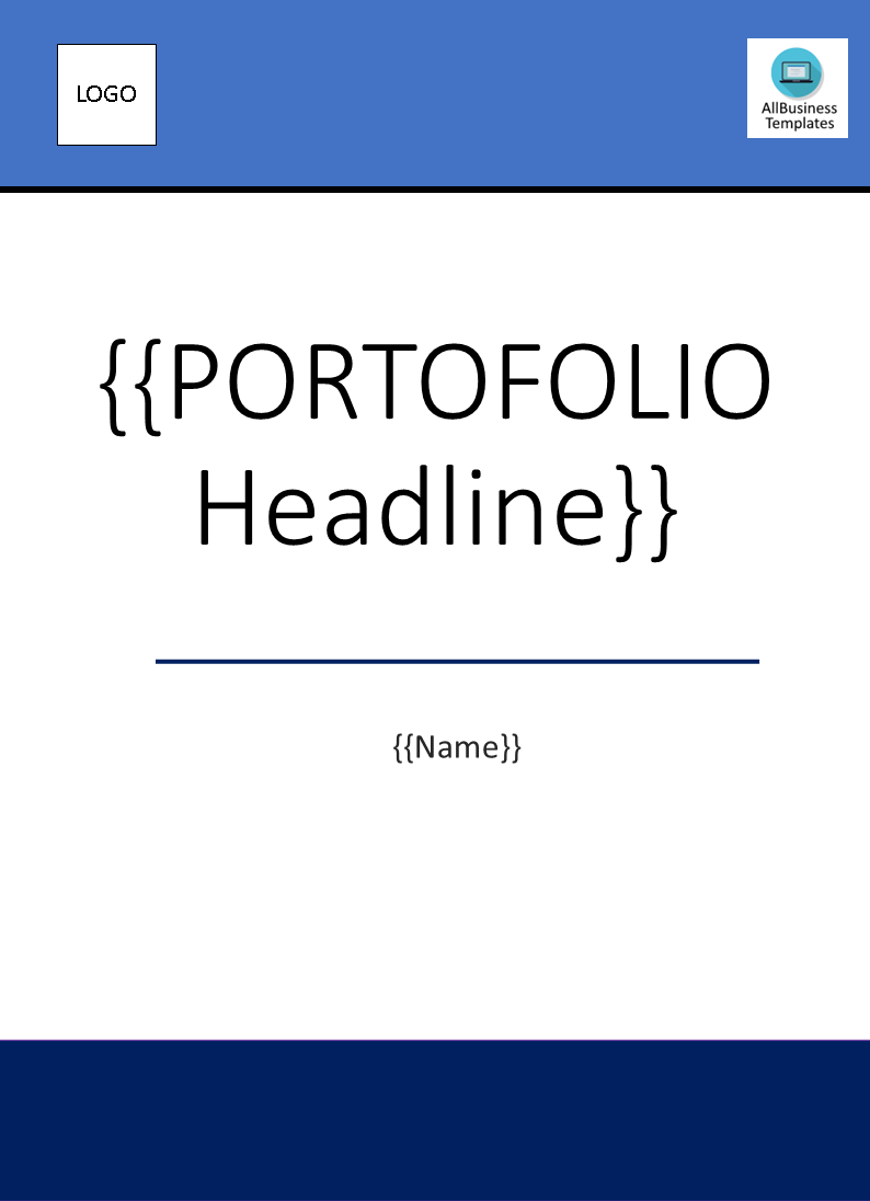 portfolio cover page template