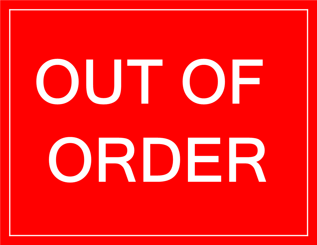 out of order sign voorbeeld afbeelding 