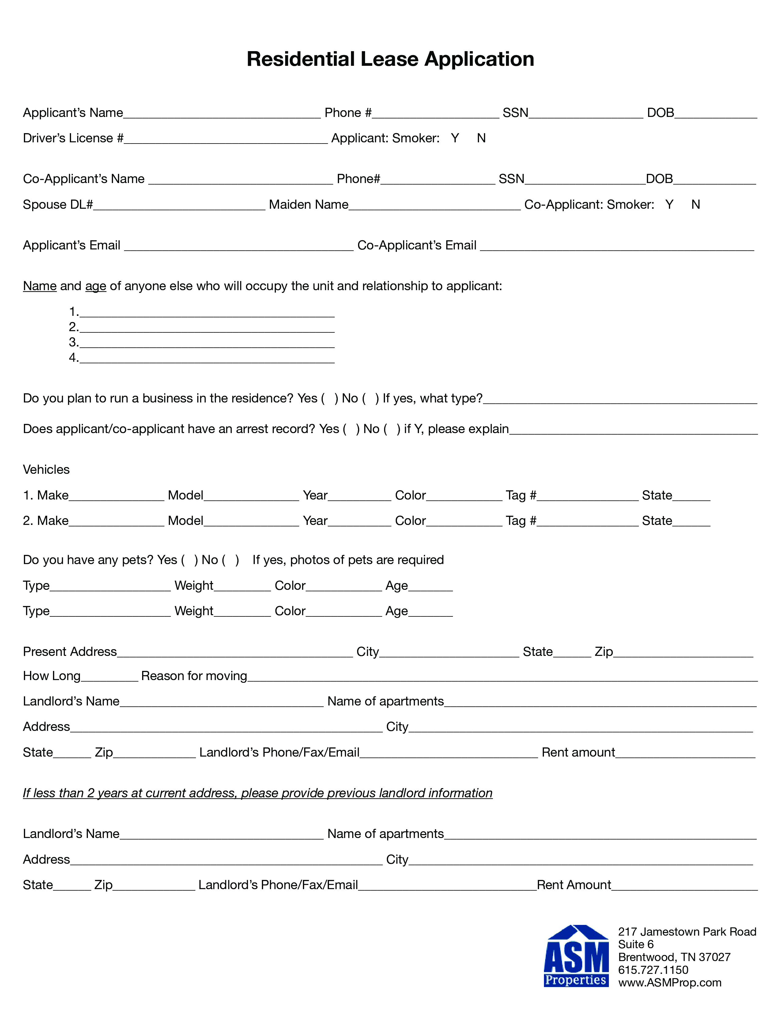 residential lease application form example Hauptschablonenbild