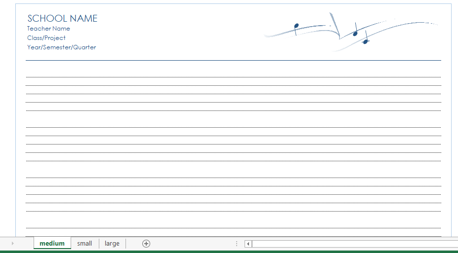 bladmuziek in excel modèles