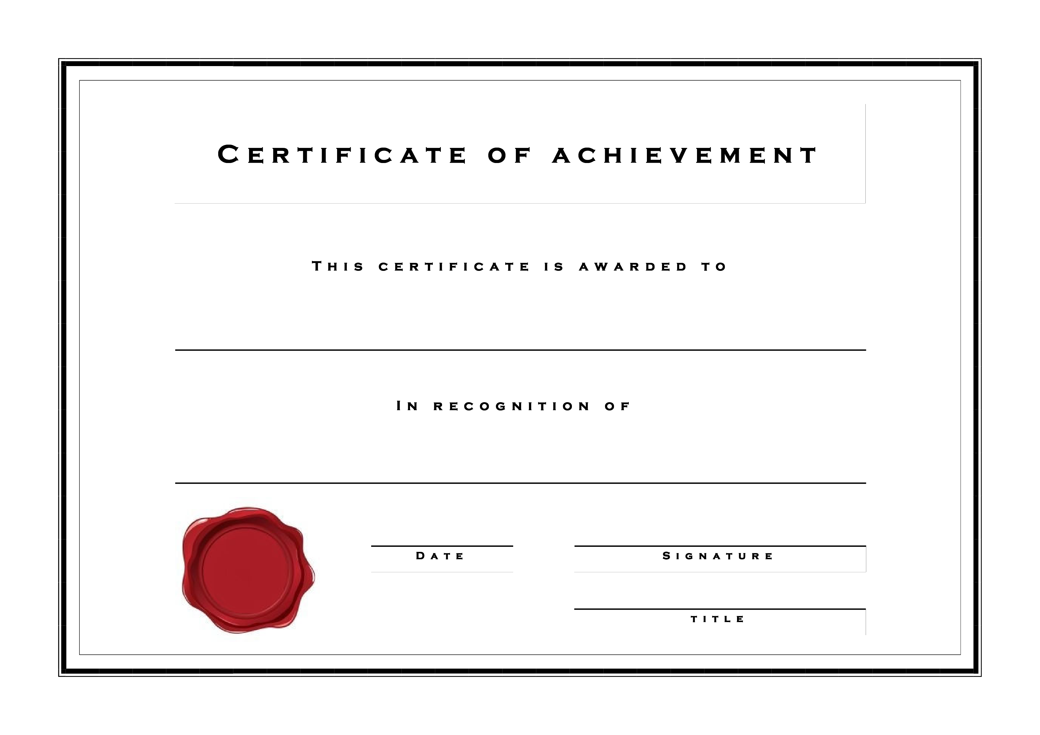 formal certificate of achievement template