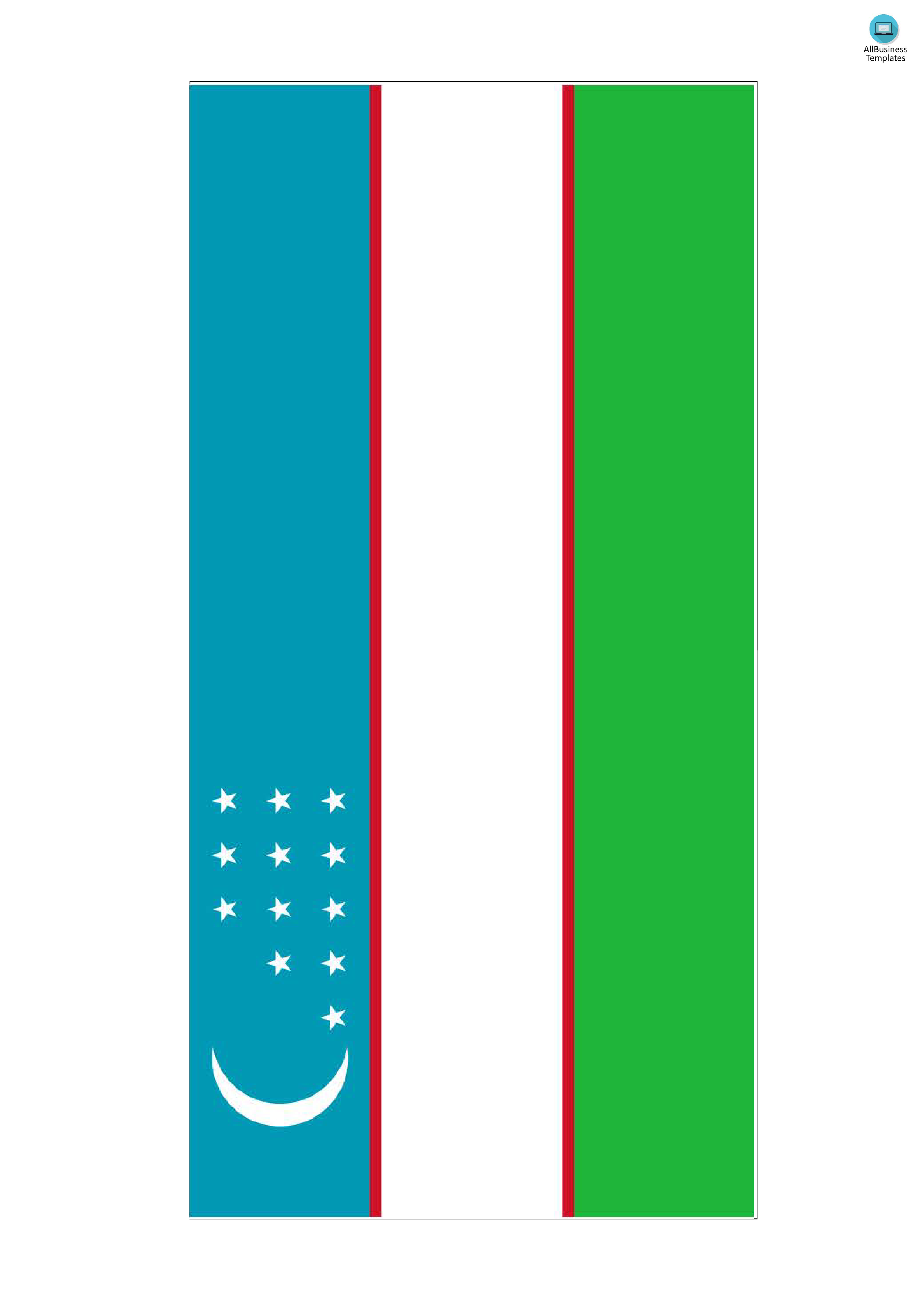 uzbekistan printable flag plantilla imagen principal