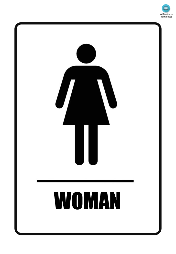 woman bathroom sign template