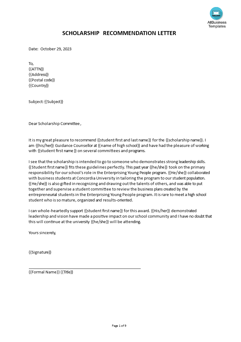 reference letter for a student teacher Hauptschablonenbild