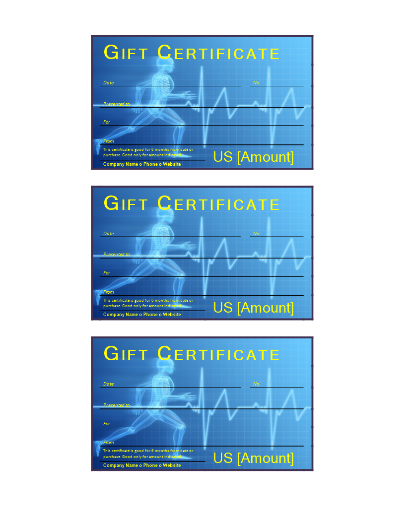 fitness gift certificate plantilla imagen principal