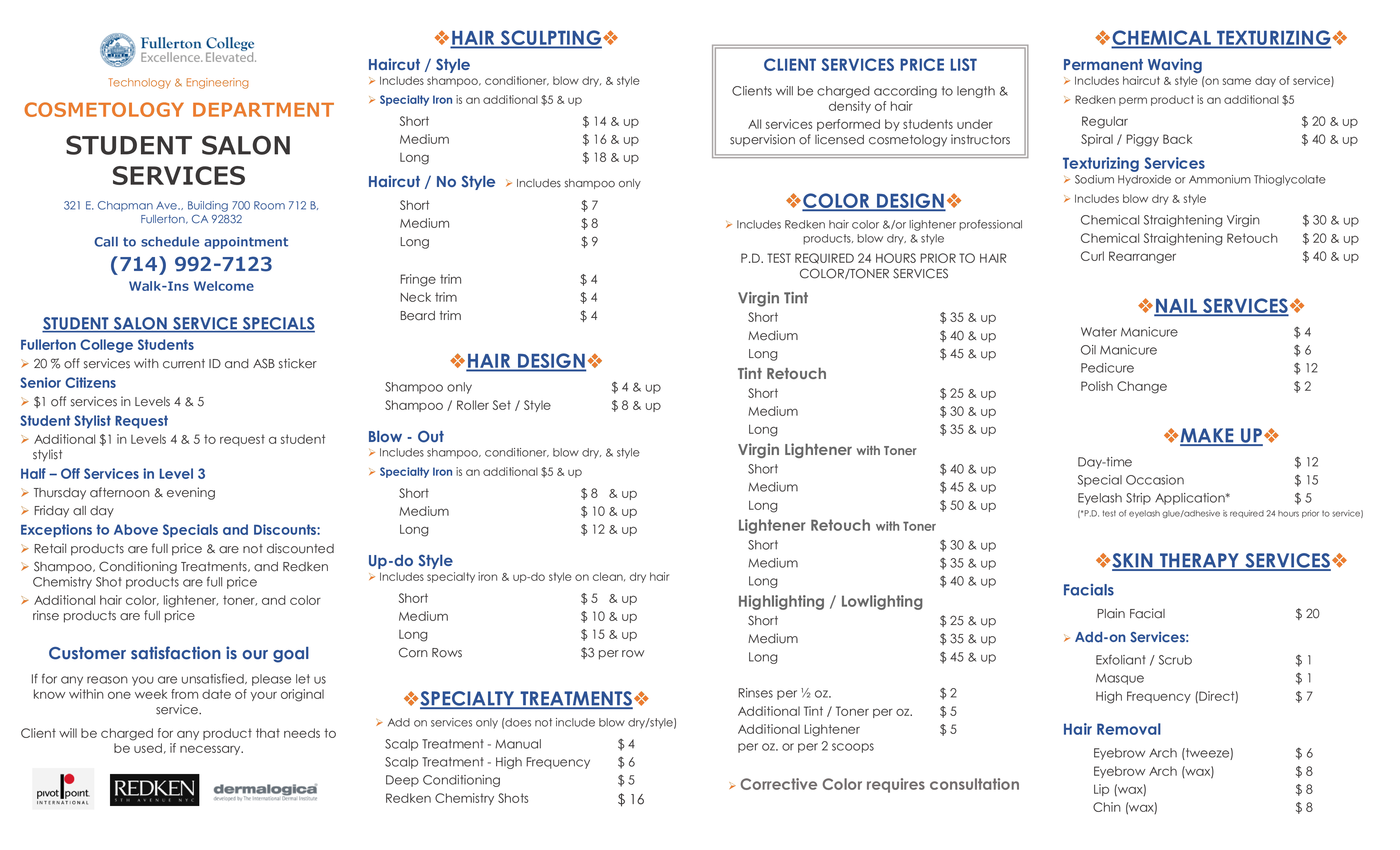 Fc Student Salon Menu Prices Specials 模板