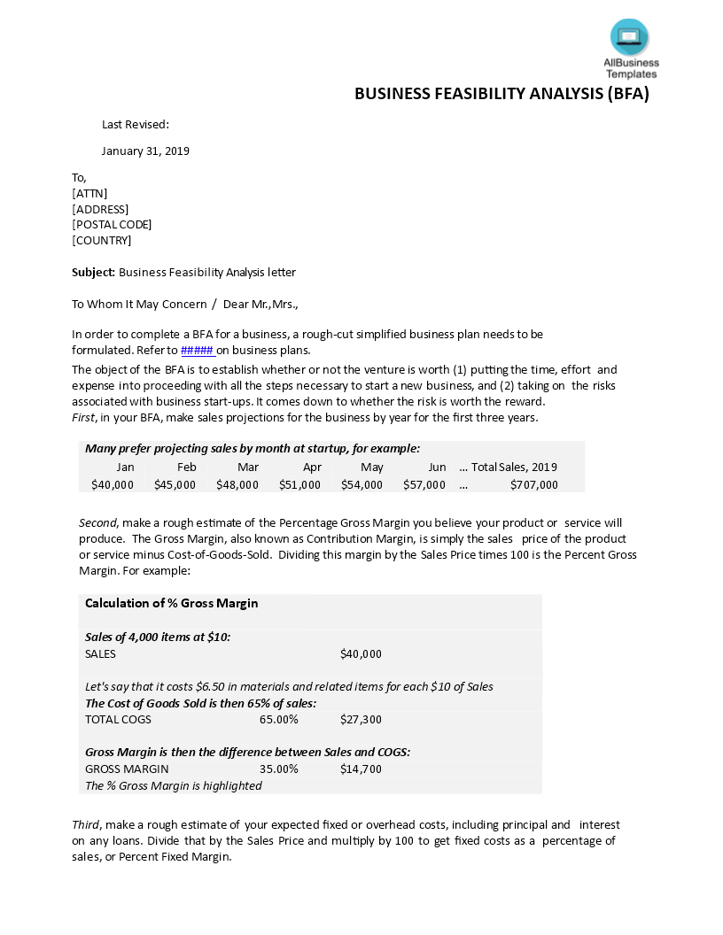 business feasibility analysis voorbeeld afbeelding 