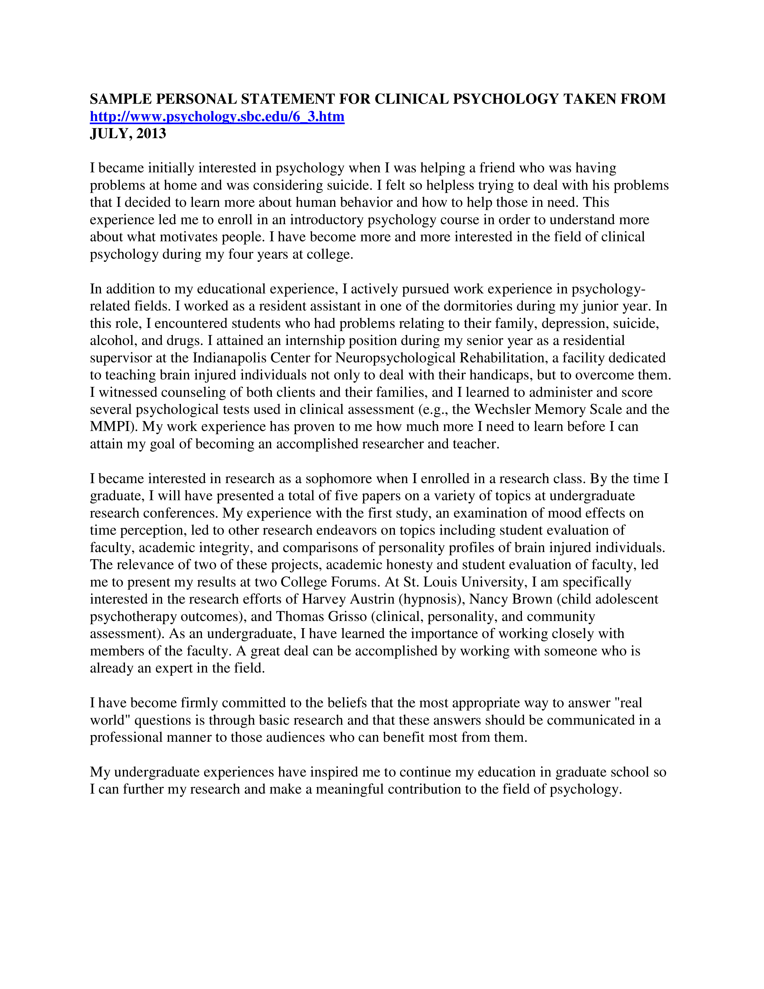 psychology graduate school personal statement Hauptschablonenbild