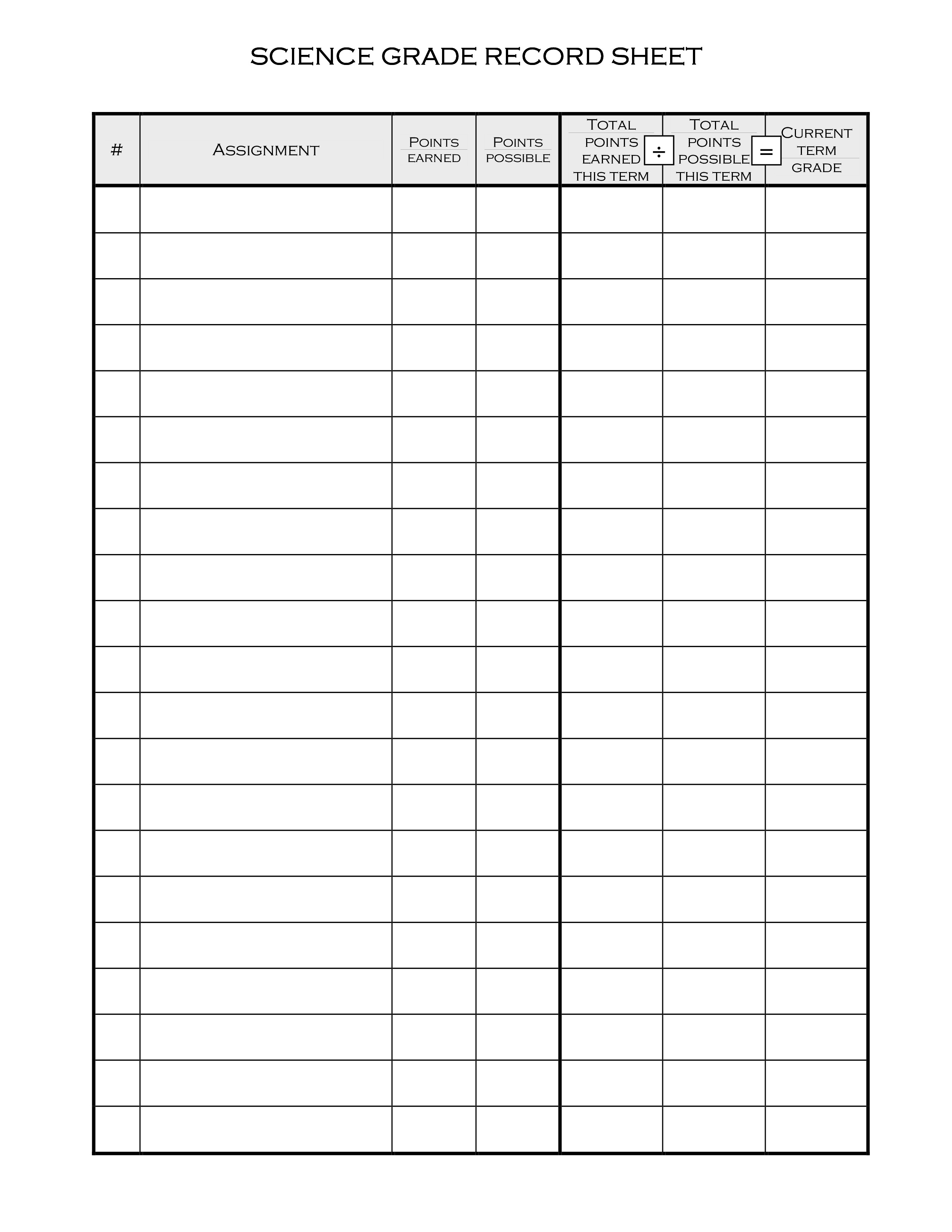 record sheet template