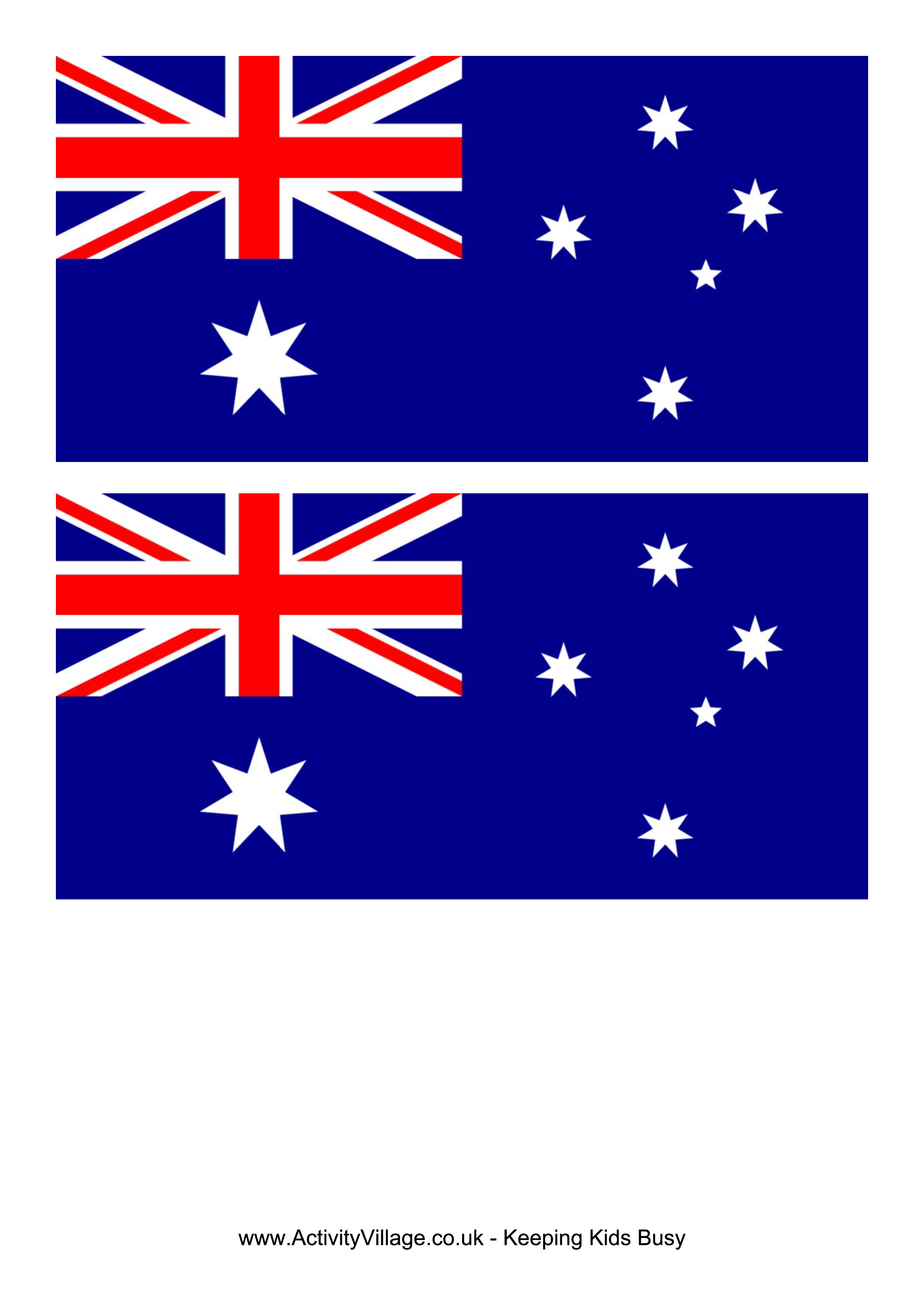 Printable Australian Flag Template