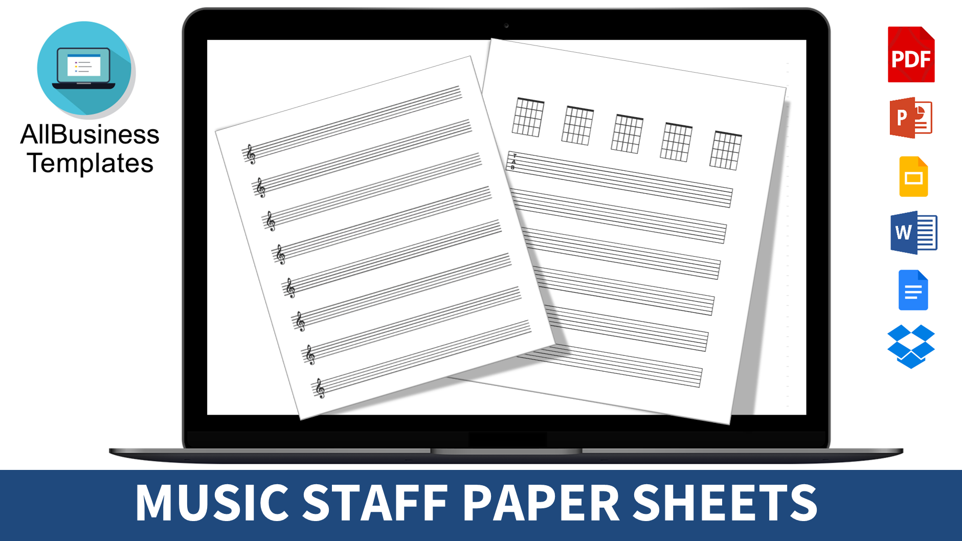 Free printable music staff paper main image