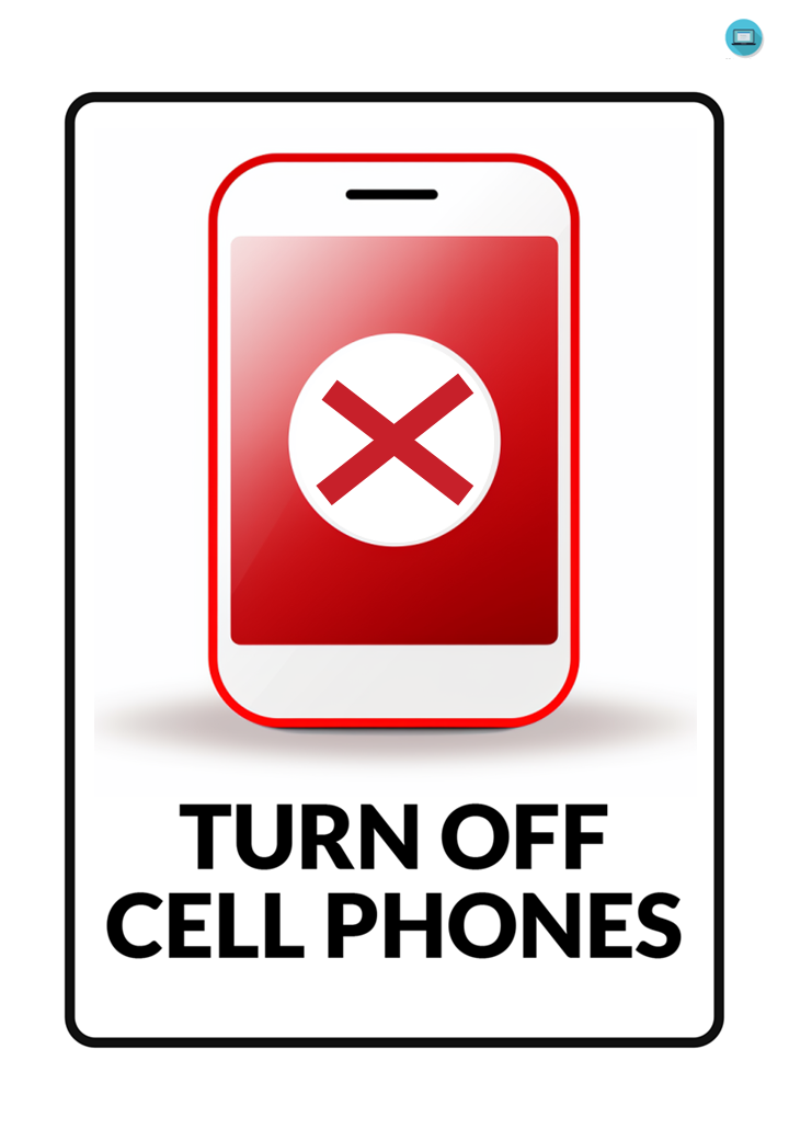 turn off cell phones sign voorbeeld afbeelding 