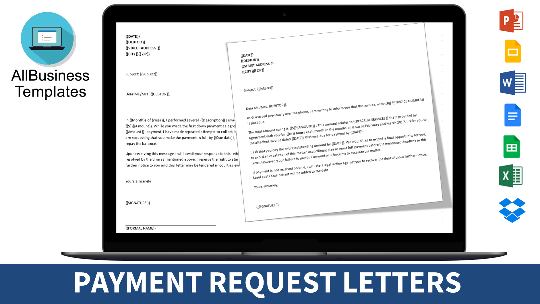 Free Payment Request Letter Templates At Allbusinesstemplates Com