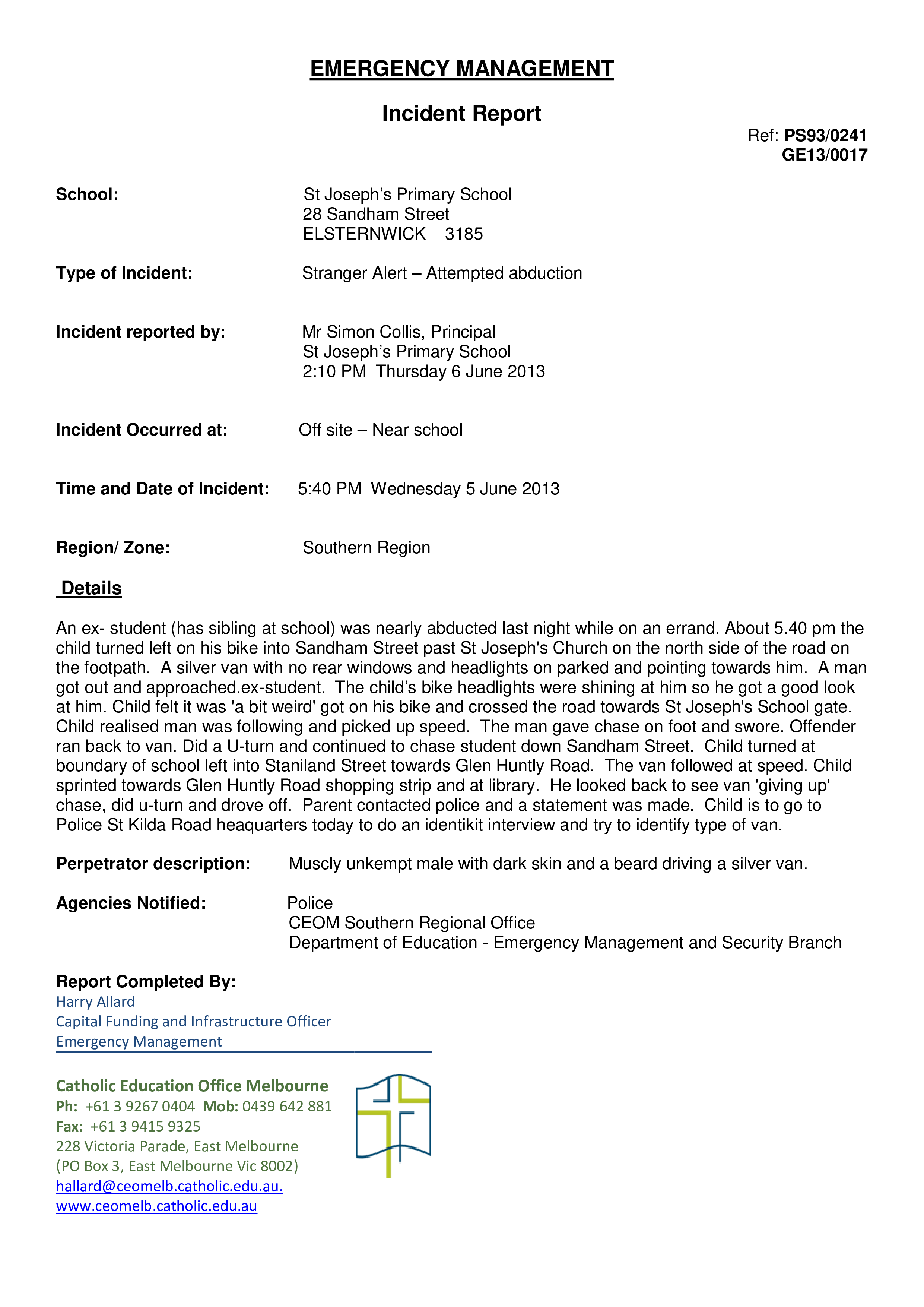 Emergency Management Incident Report Gratis