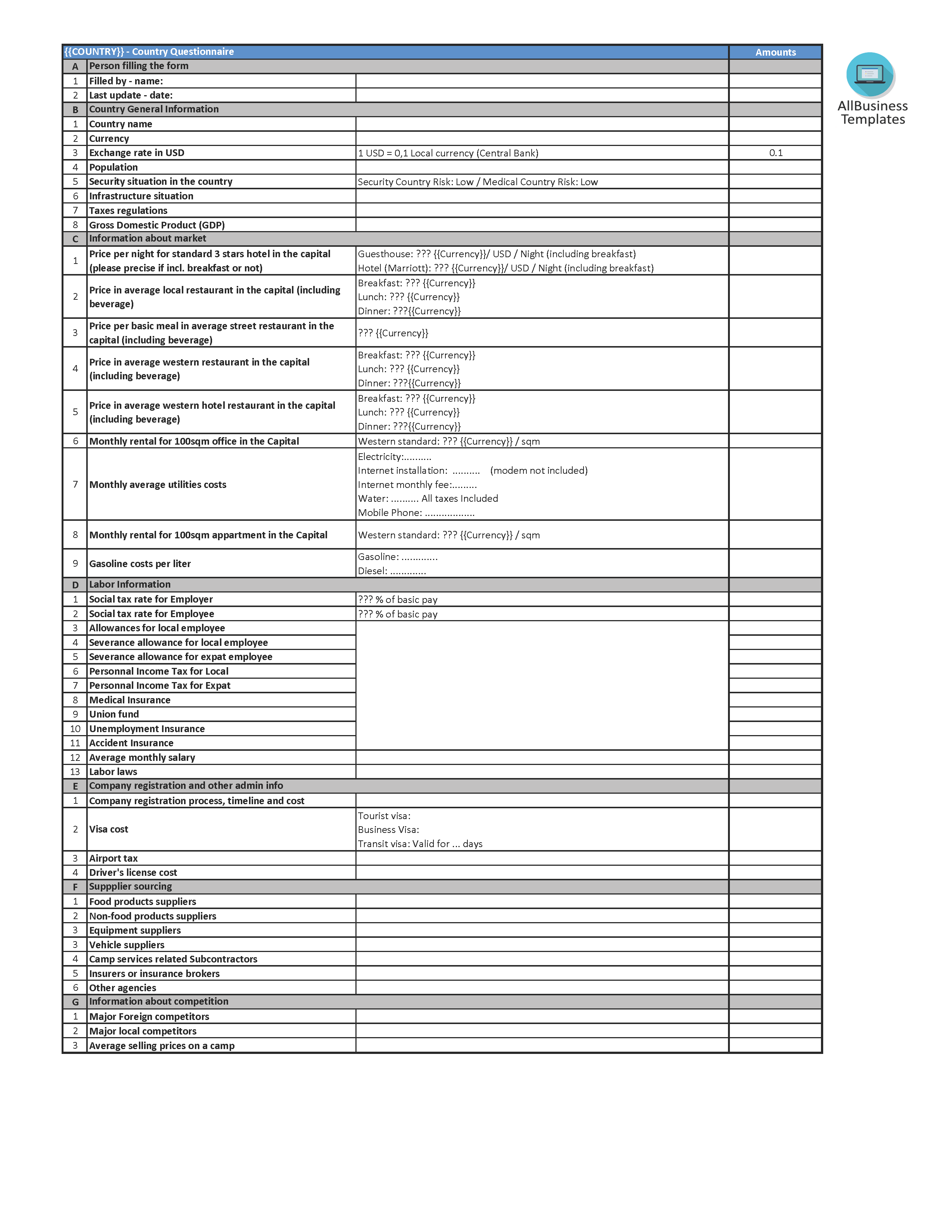 country market survey plantilla imagen principal