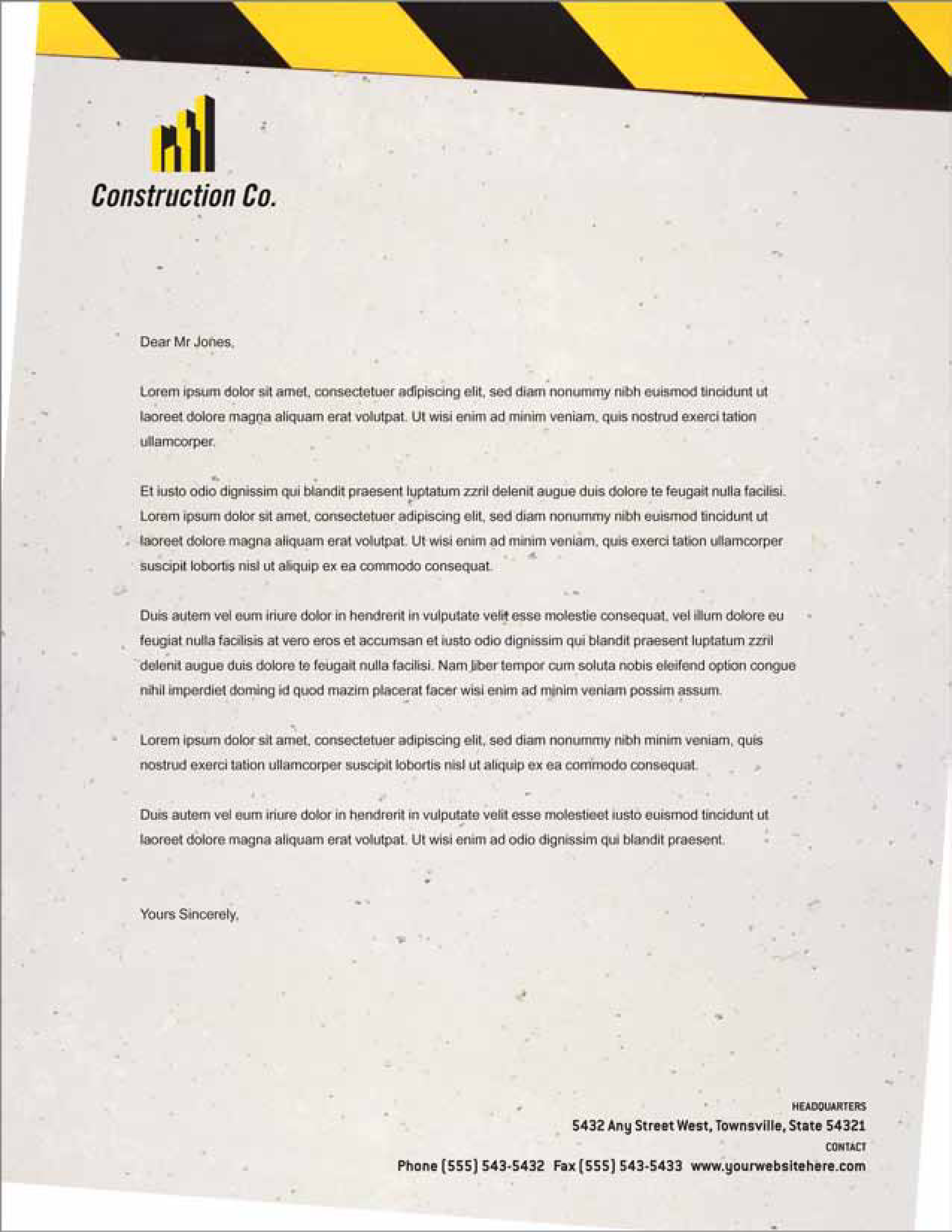 construction company letterhead word voorbeeld afbeelding 