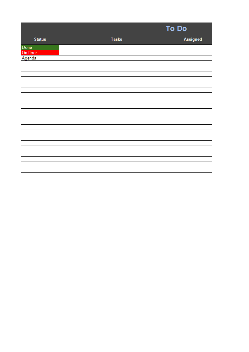 Checklist Template worksheet excel 模板