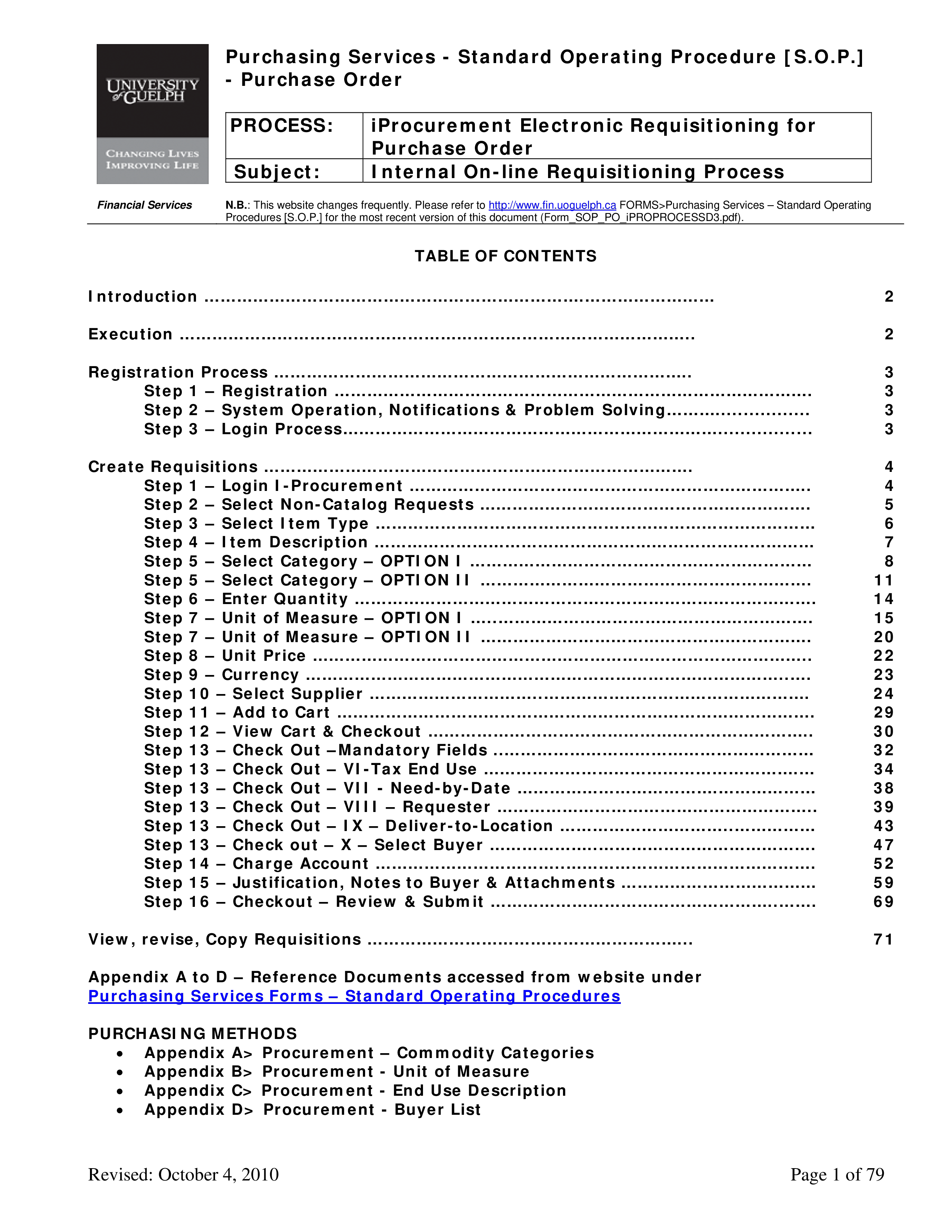 purchasing sop procedure modèles