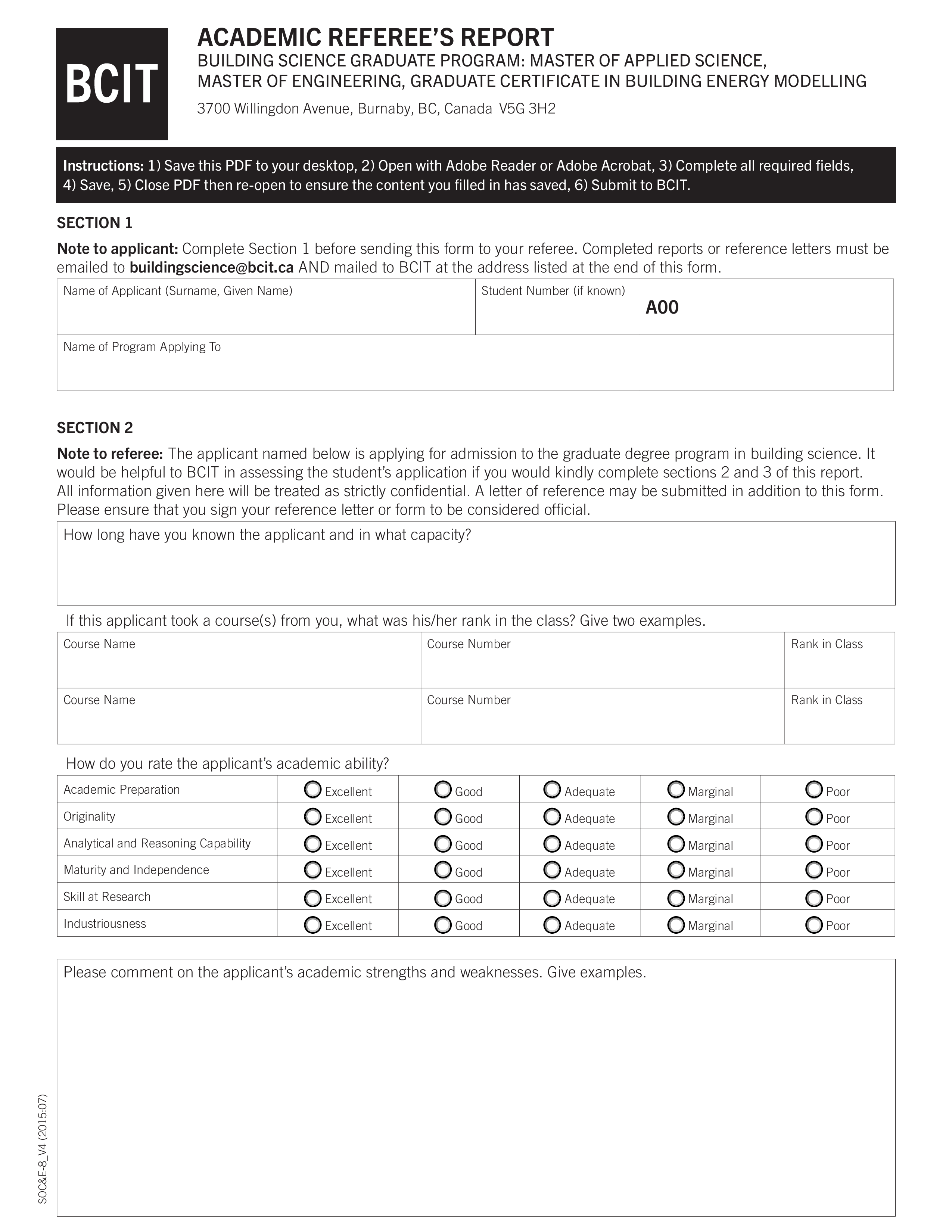 academic referes template