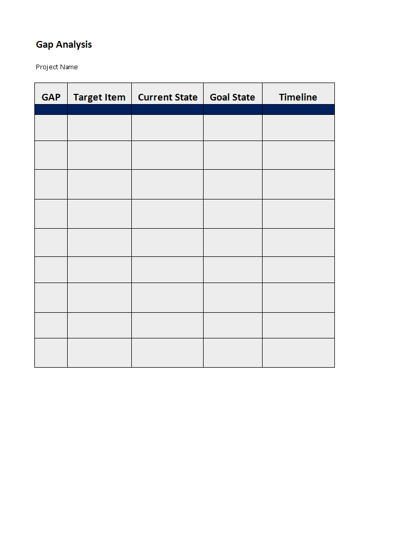 gap analysis sheet Hauptschablonenbild