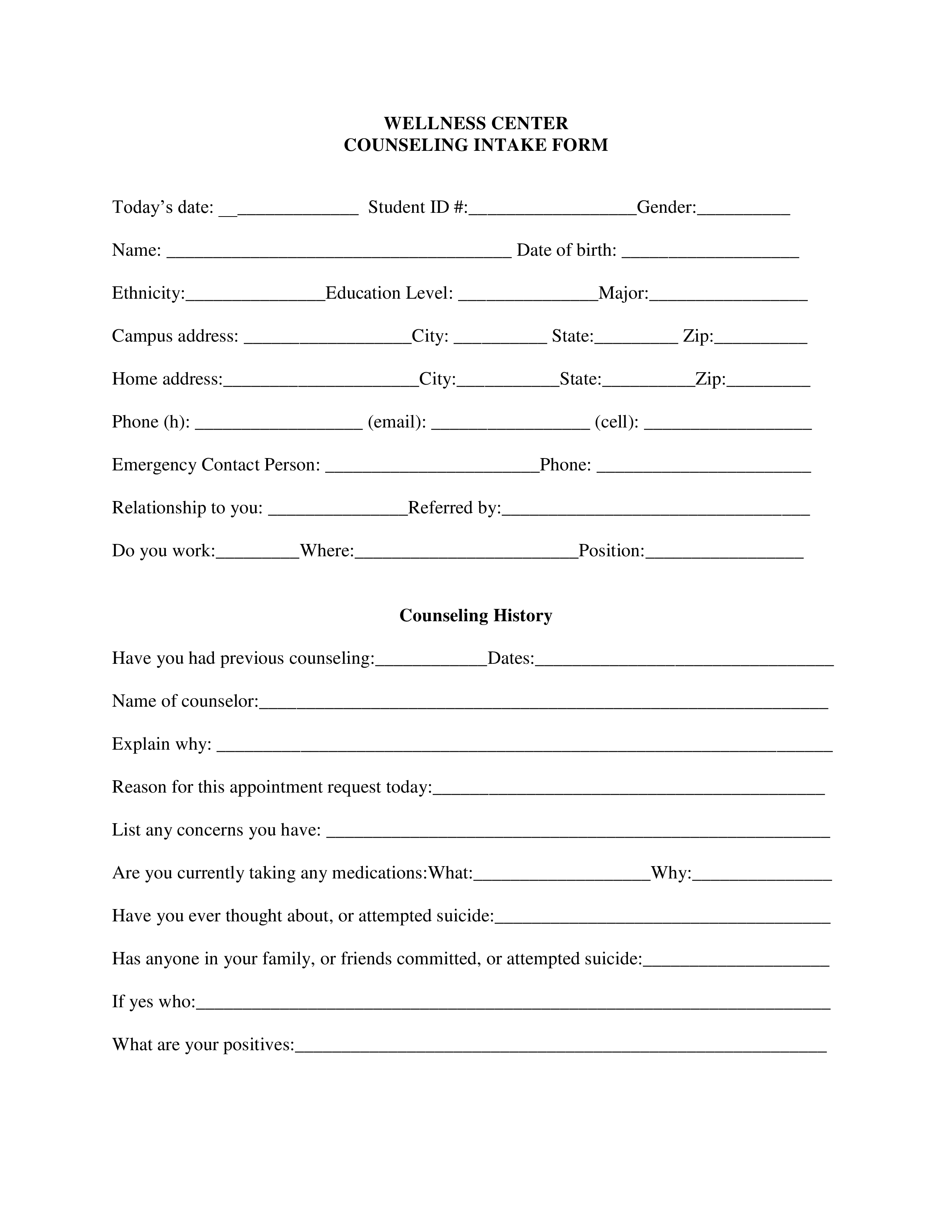 counseling intake form Hauptschablonenbild