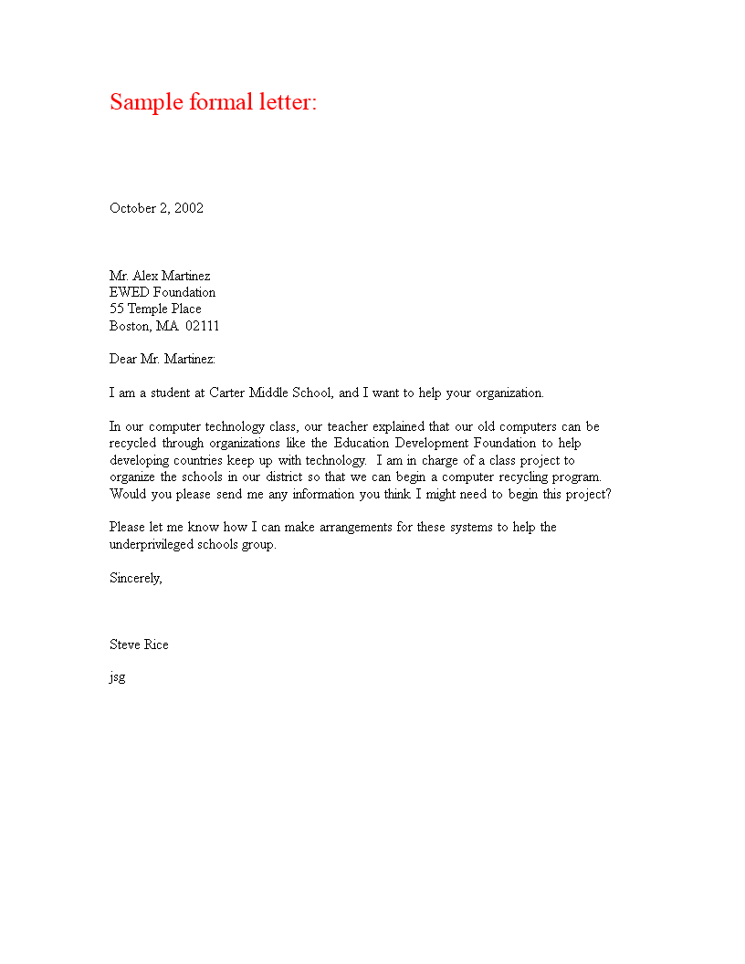 formal professional letter voorbeeld afbeelding 