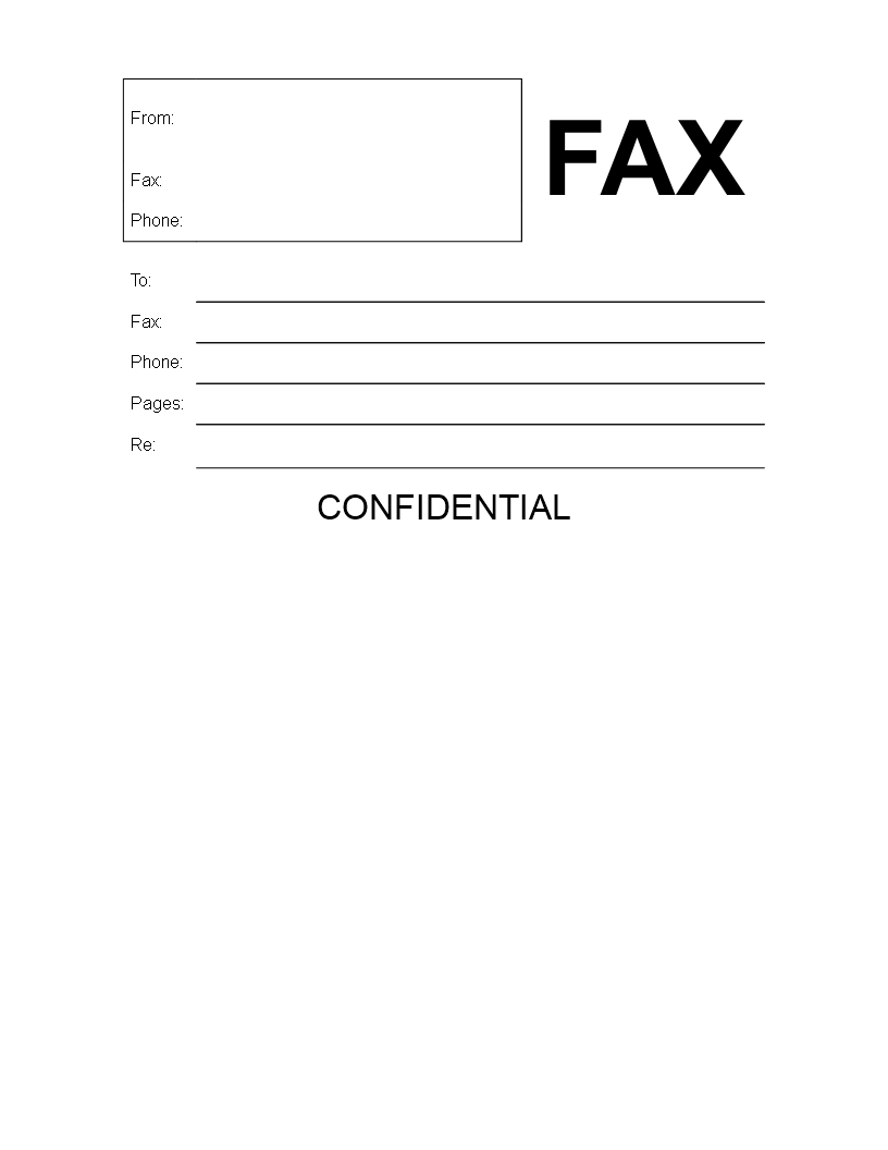 confidential fax front cover modèles