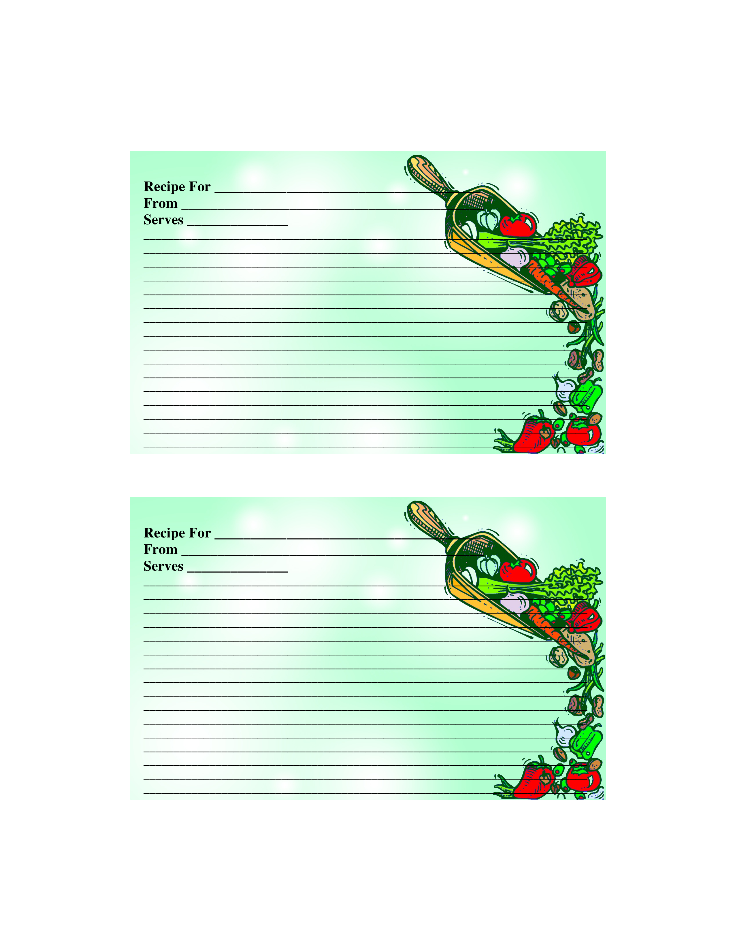 Printable Recipe Card main image