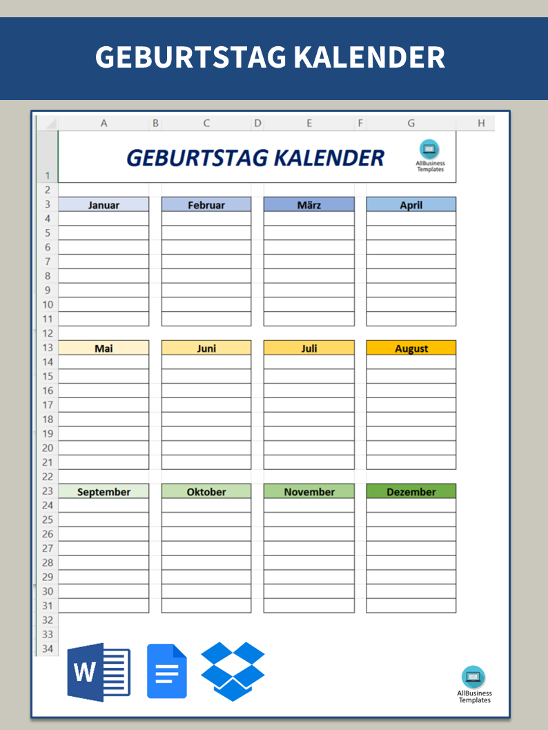 Geburtstagskalender main image