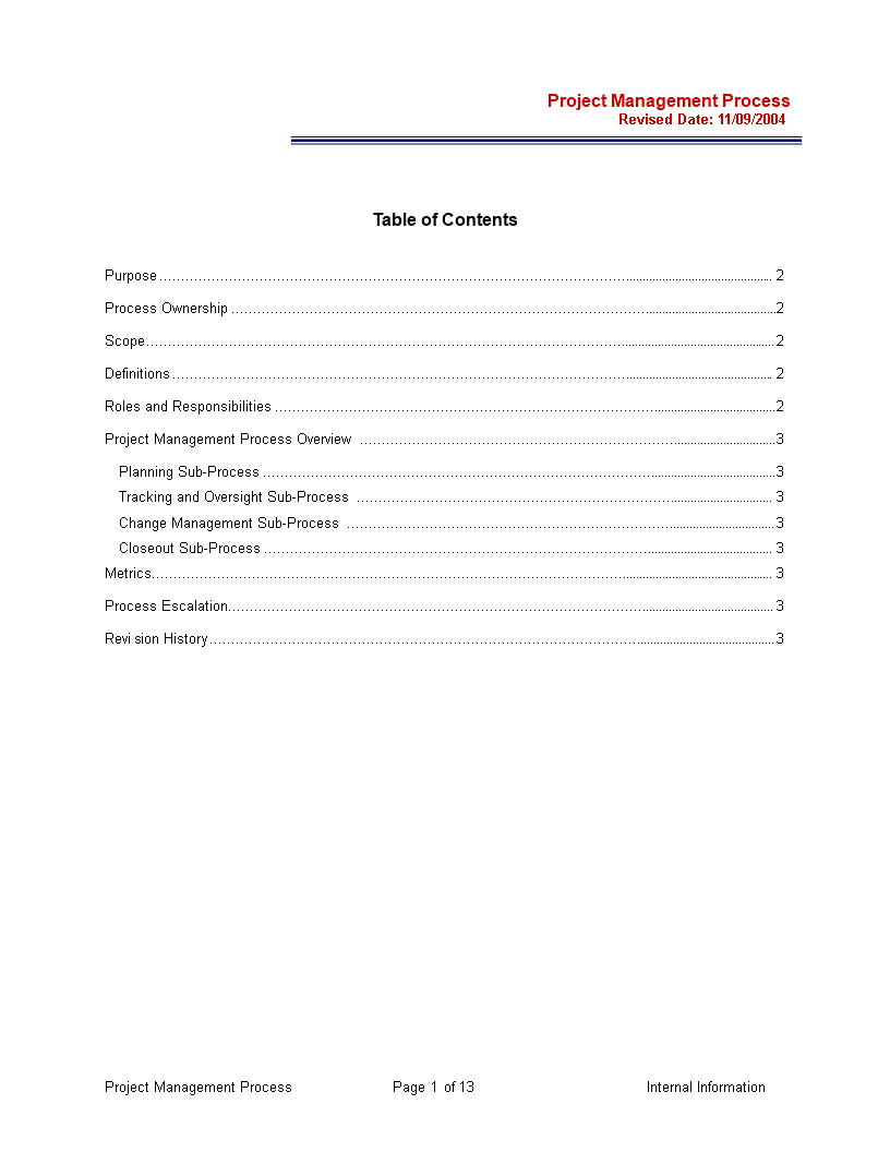 project tracking template