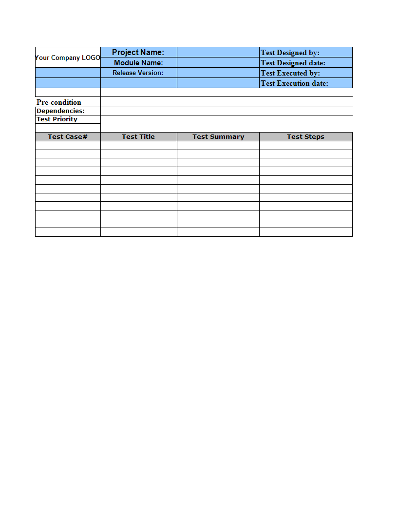test case template sheet in excel main image
