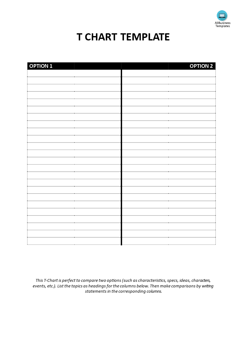 t chart template portrait modèles