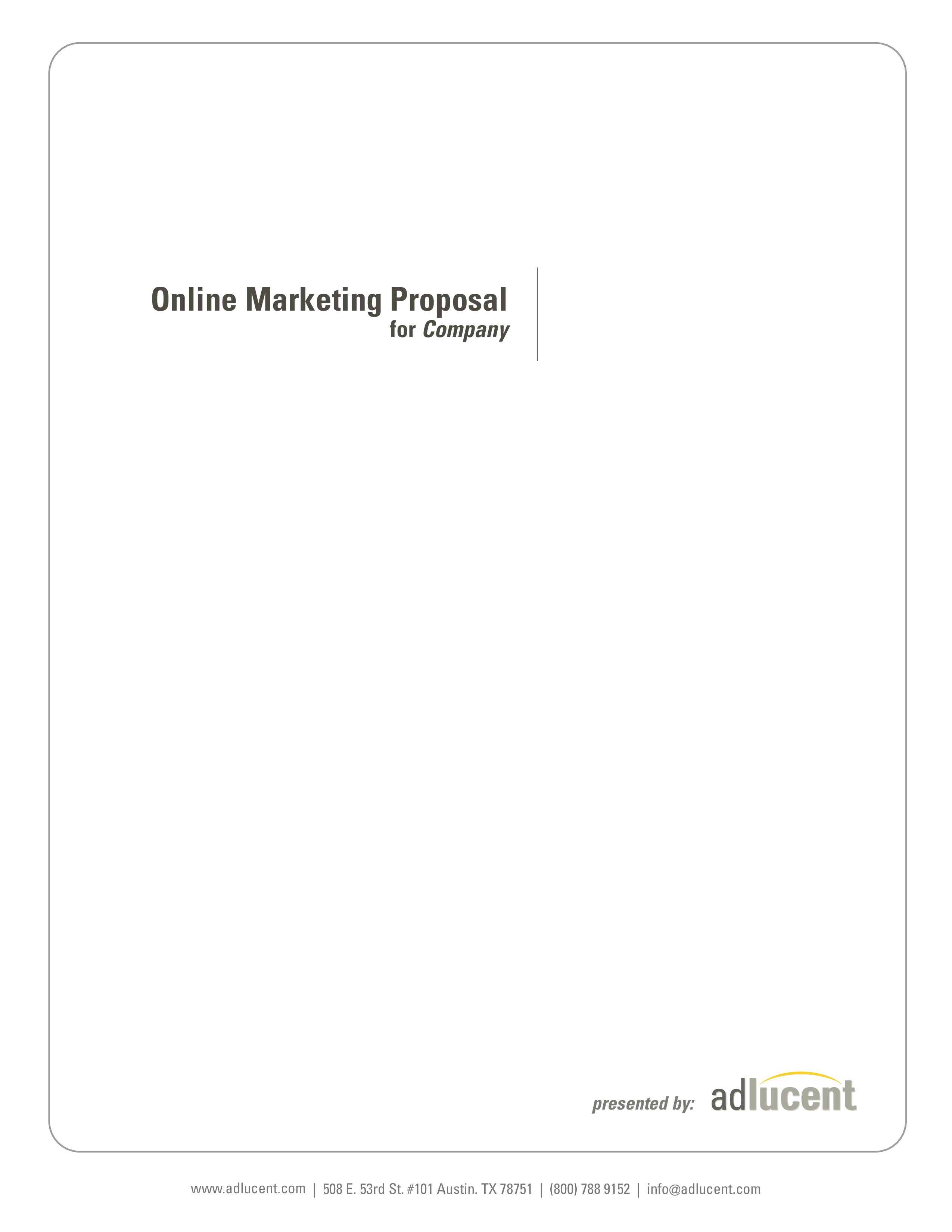 online marketing proposal modèles