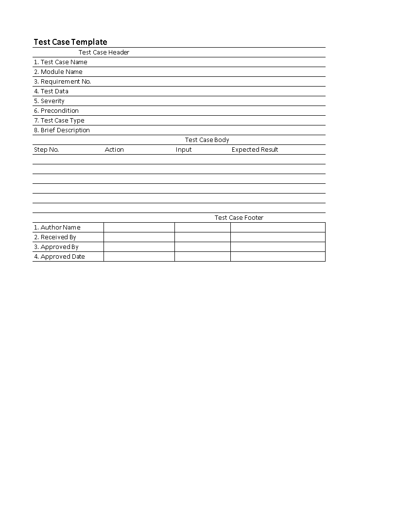 Test Case Scenario Excel sheet main image