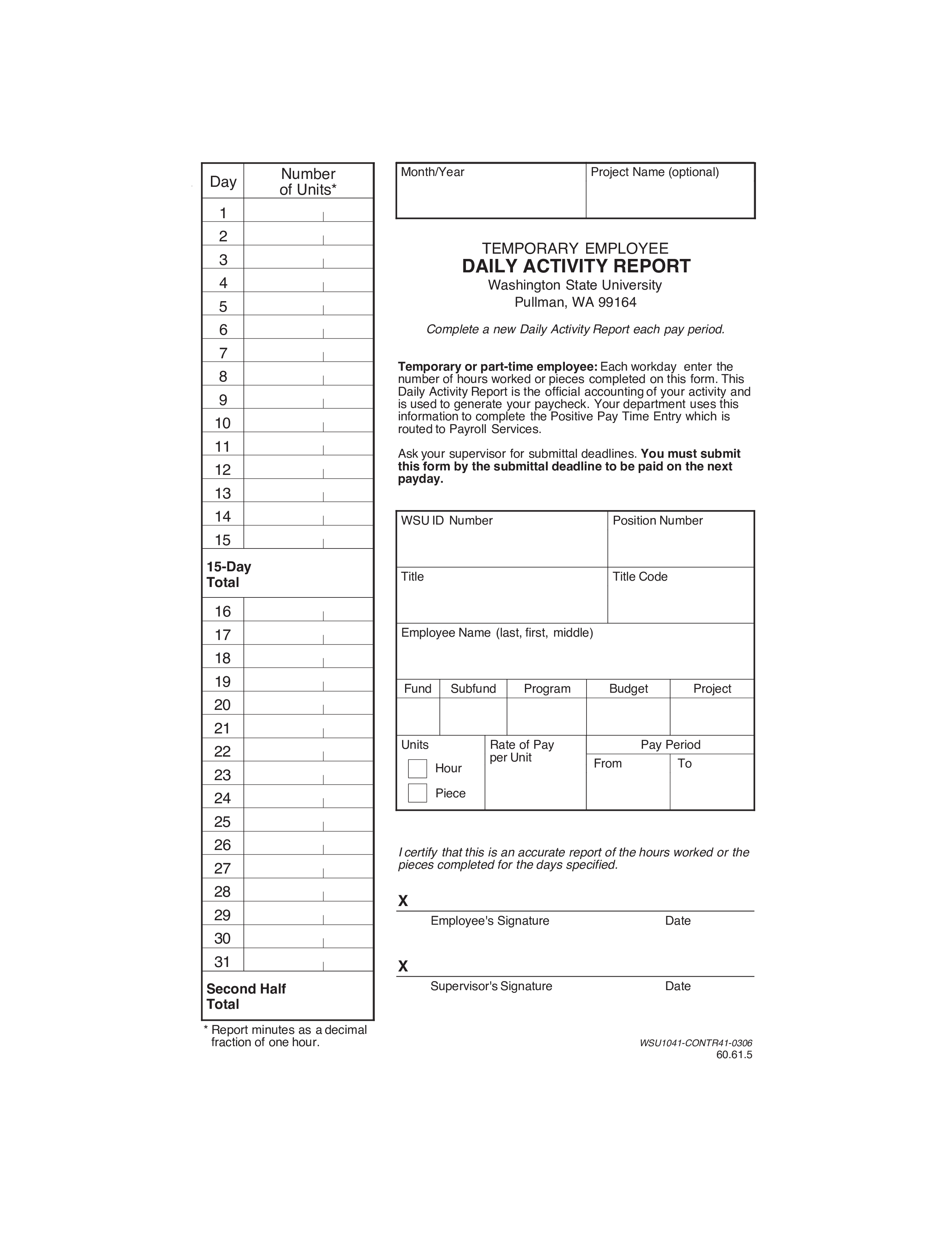 daily activity report voorbeeld afbeelding 