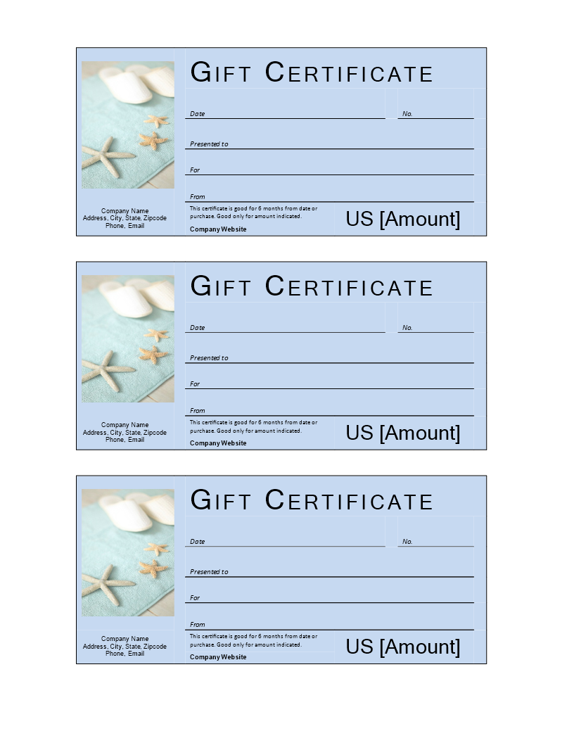 spa gift voucher with cash value template