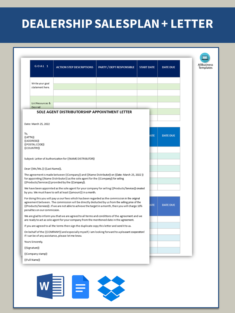 dealership sales plan Hauptschablonenbild