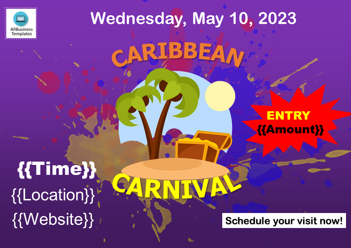 caribbean carnival flyer template voorbeeld afbeelding 