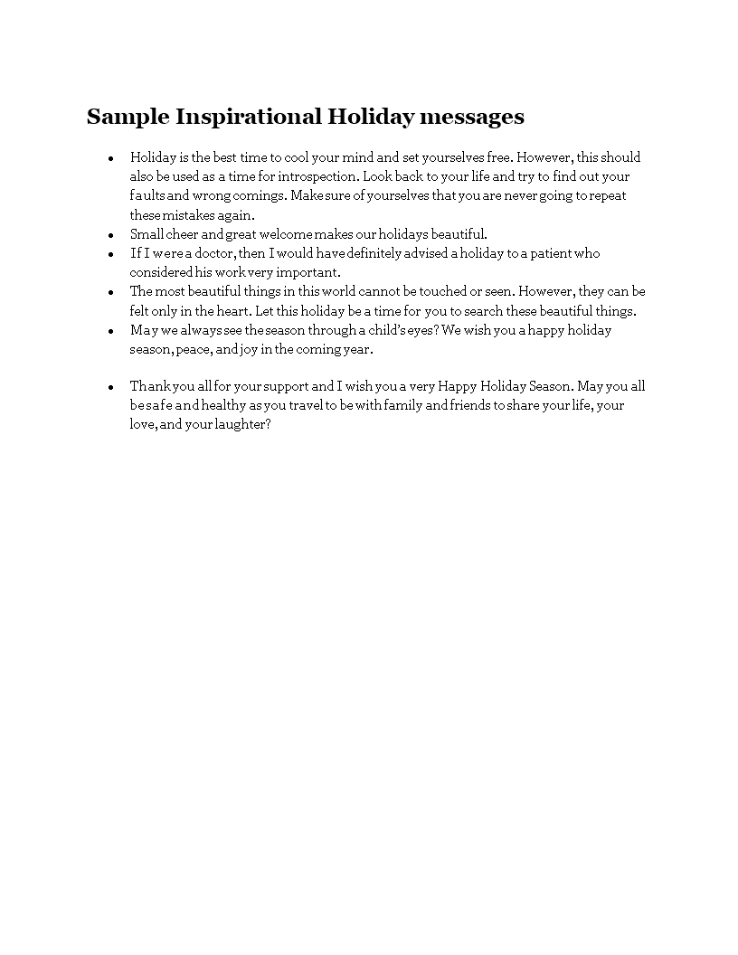 inspirational holiday messages template