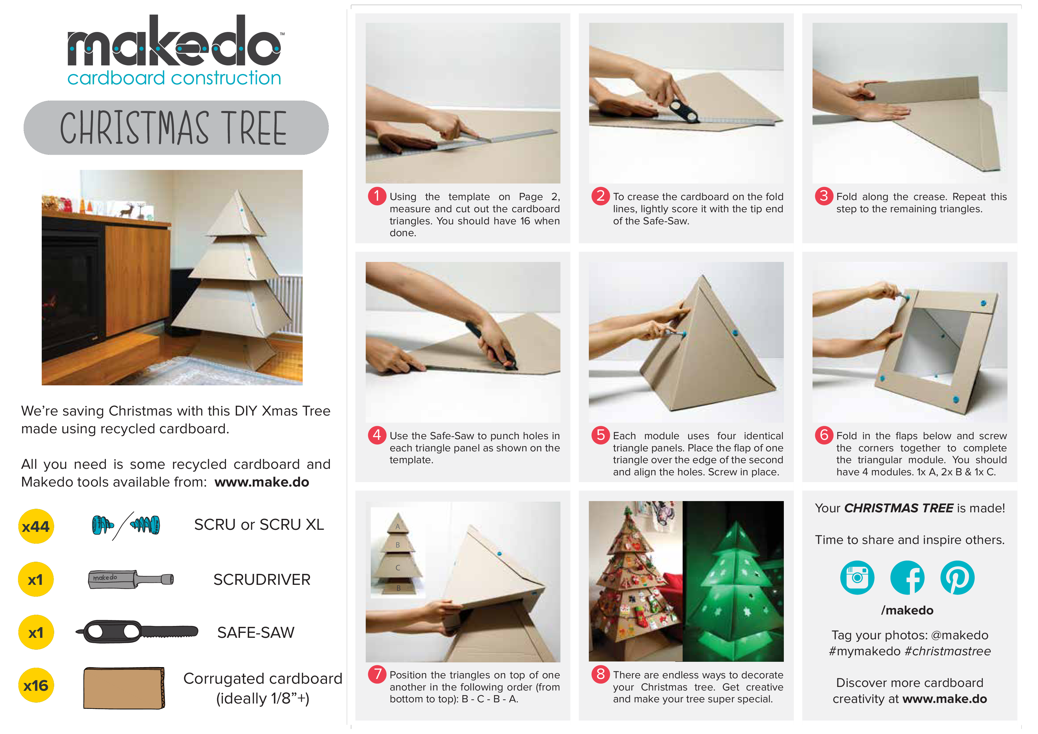 cardboard christmas tree plantilla imagen principal