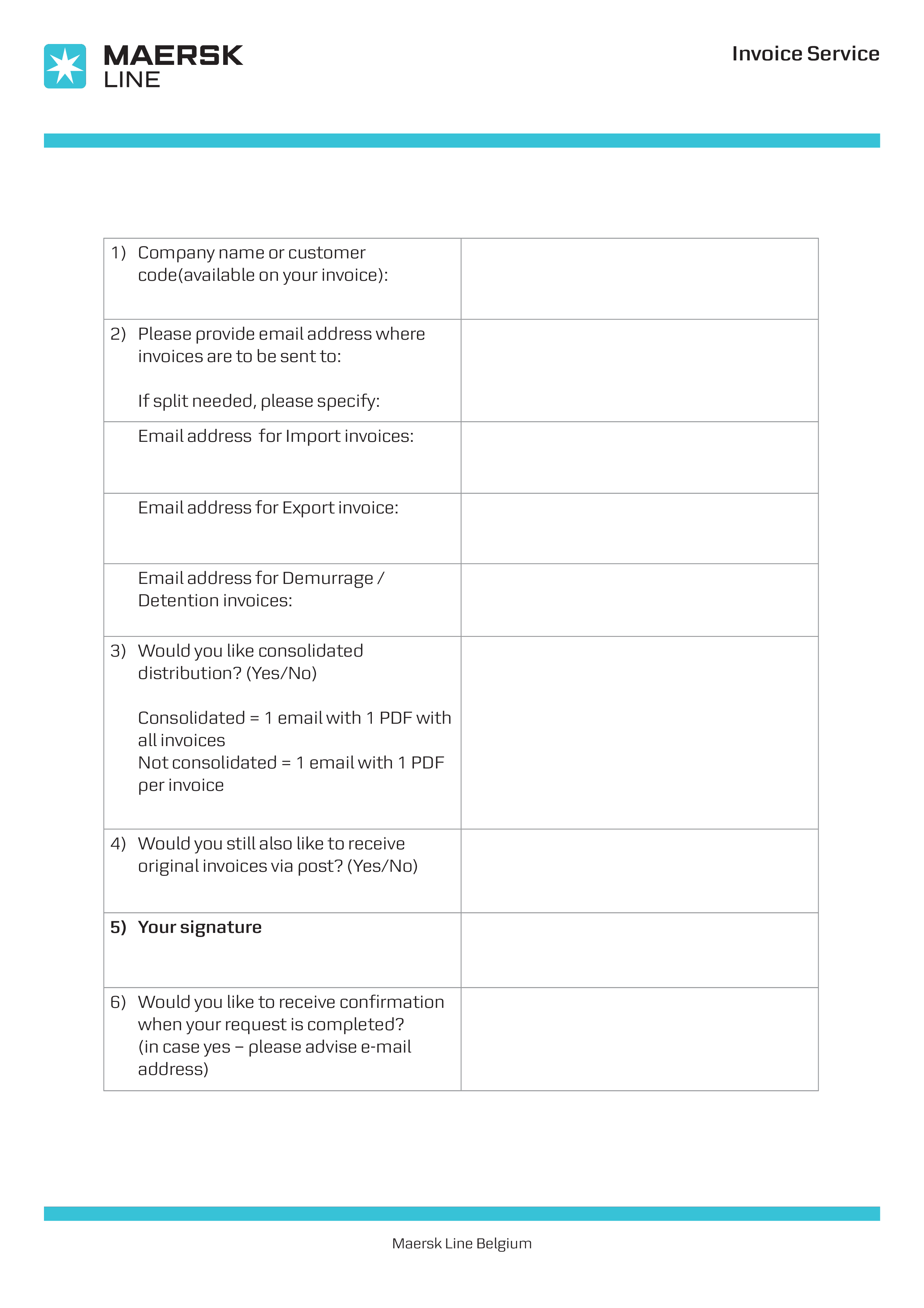 Blank Invoice For Service 模板