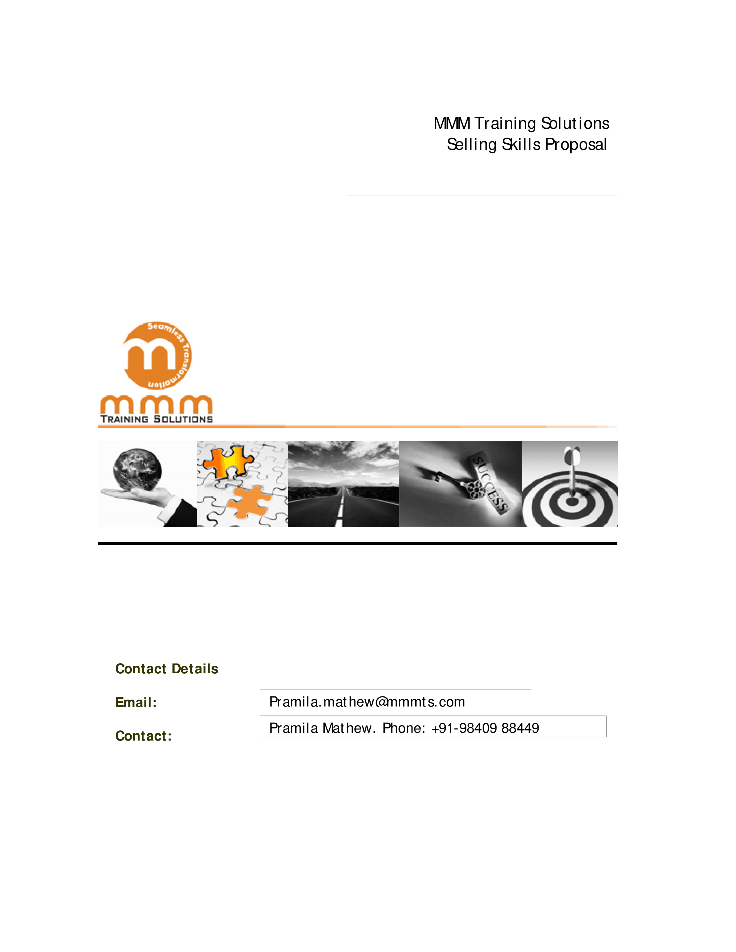 Sales Training Proposal Example 模板