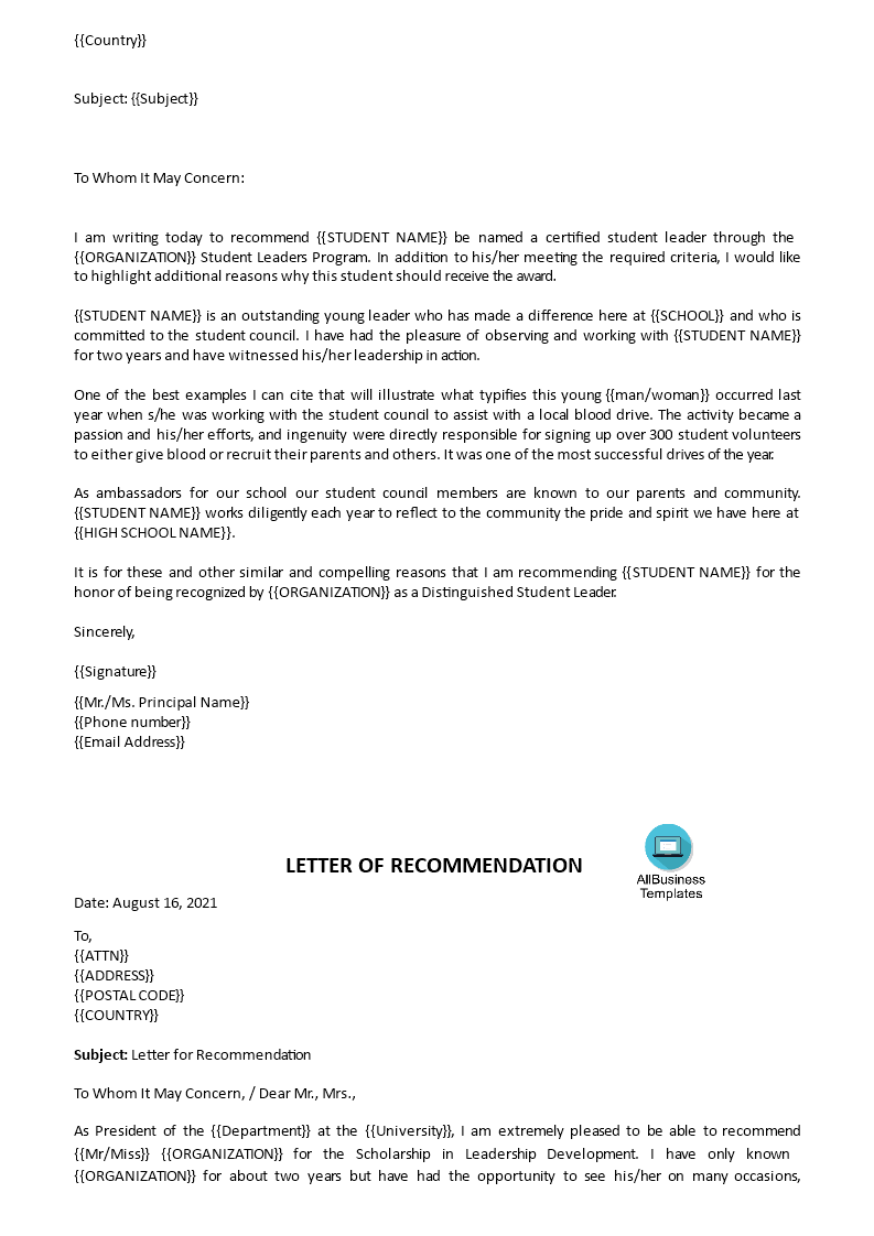 Recommendation Letter For Student Council Invitation Template Ideas Images