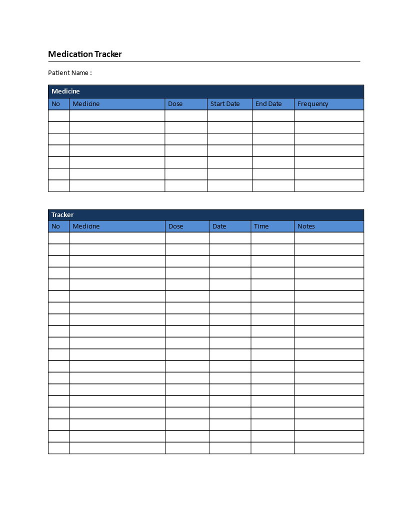 medication tracker template