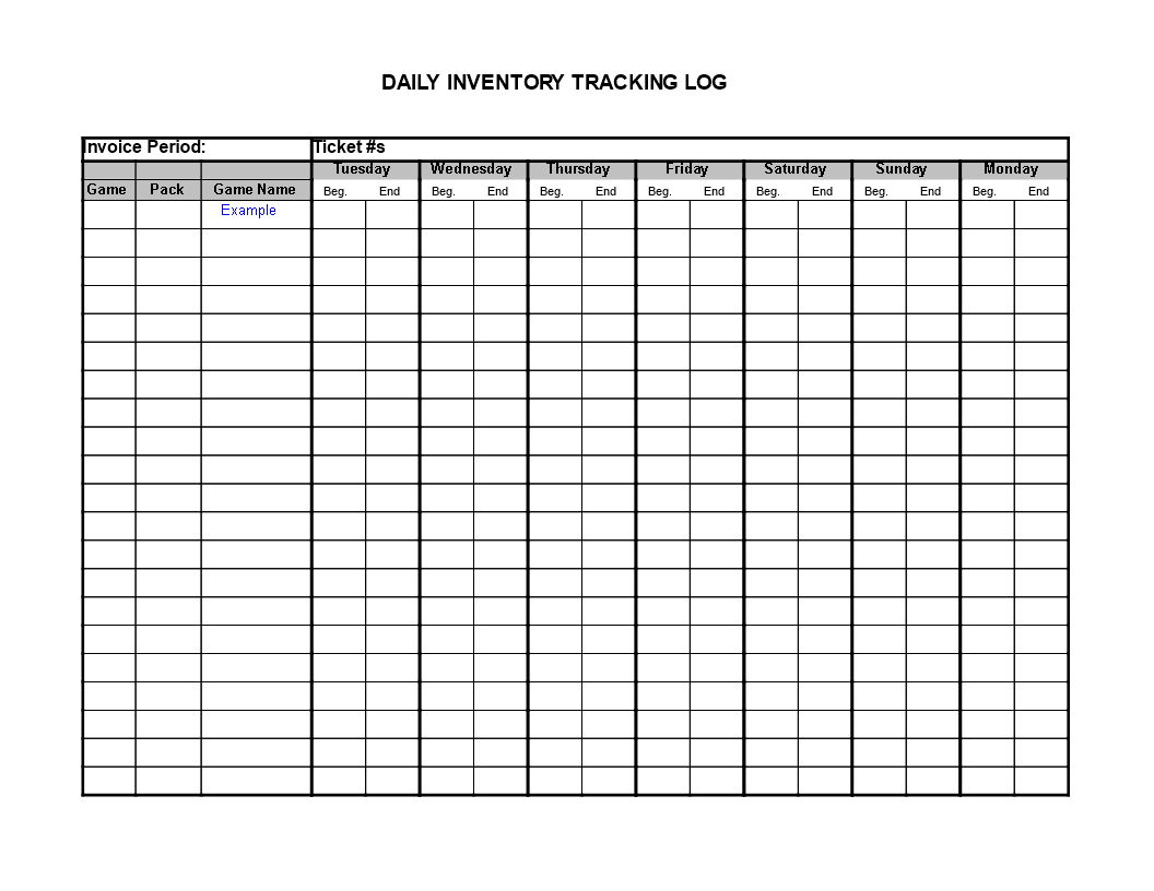 Daily Log Inventory 模板