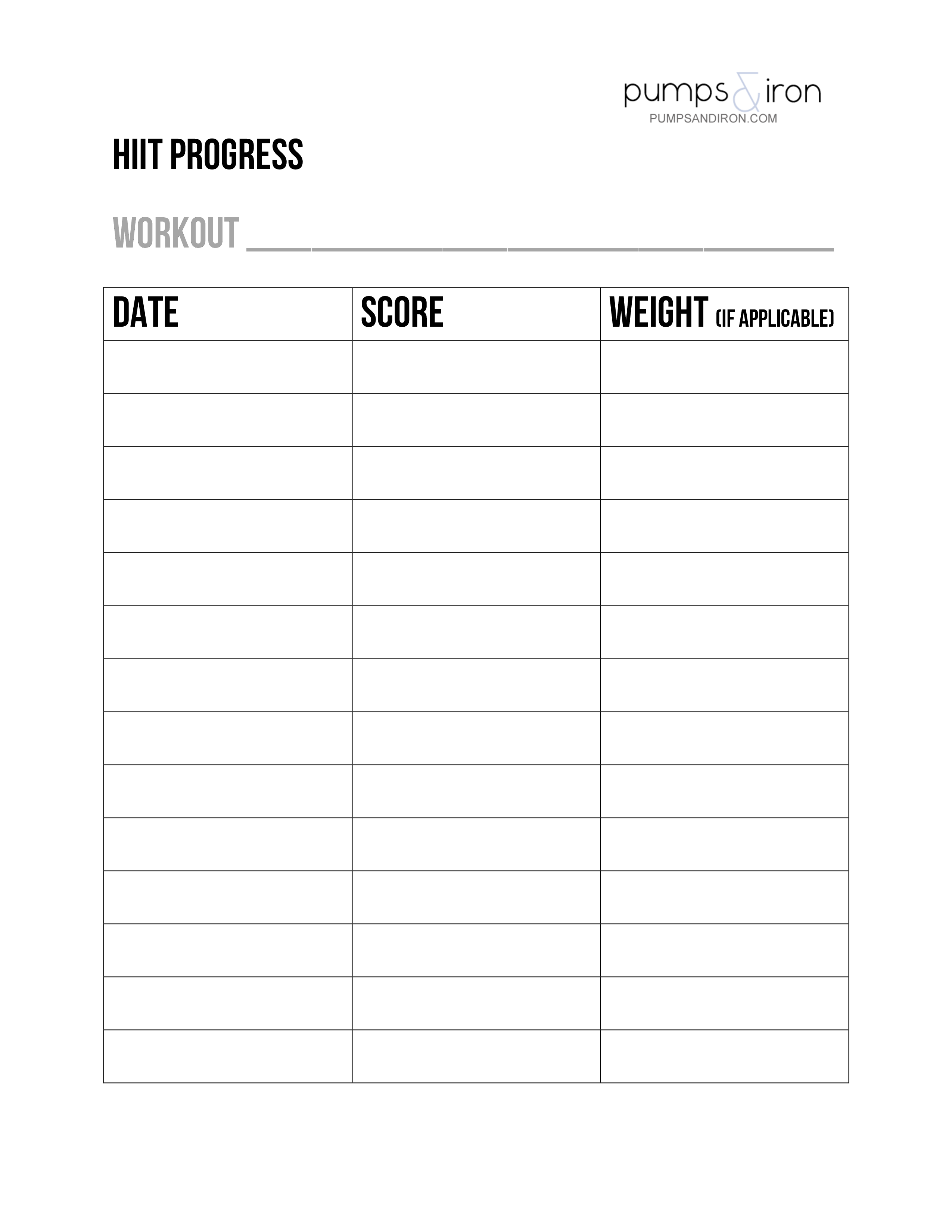 workout progress chart Hauptschablonenbild