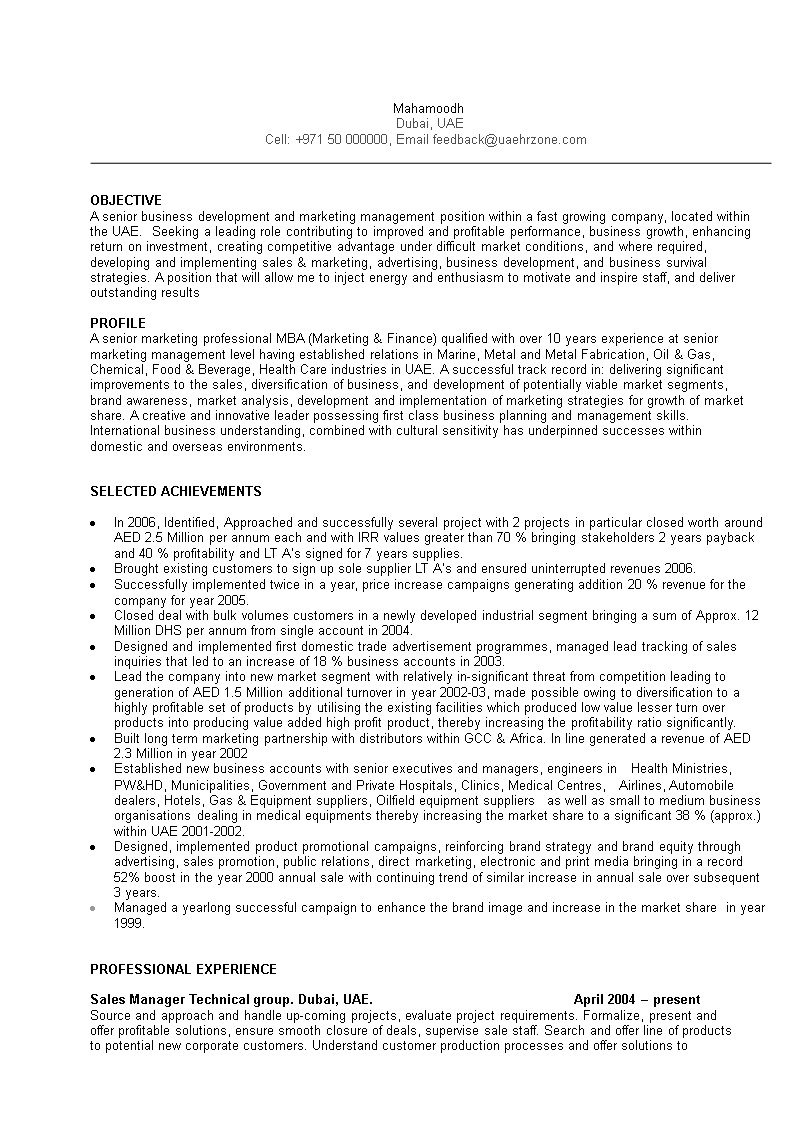 sales manager resume template modèles