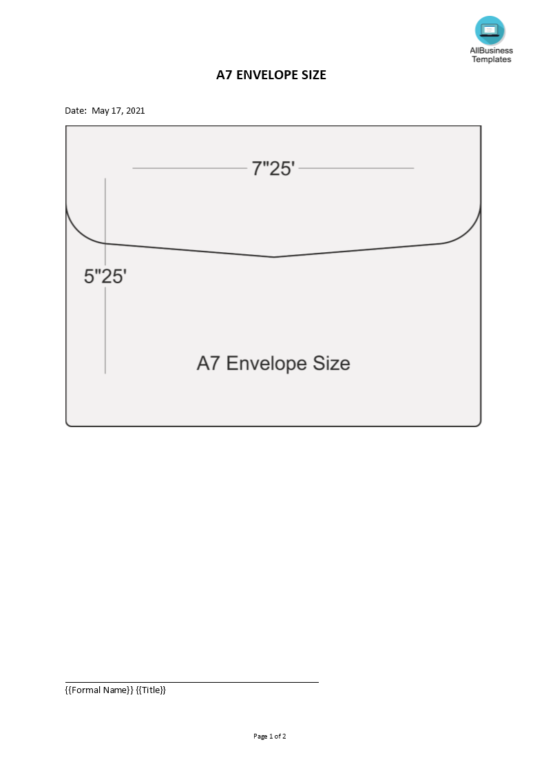 A7 Envelope template main image