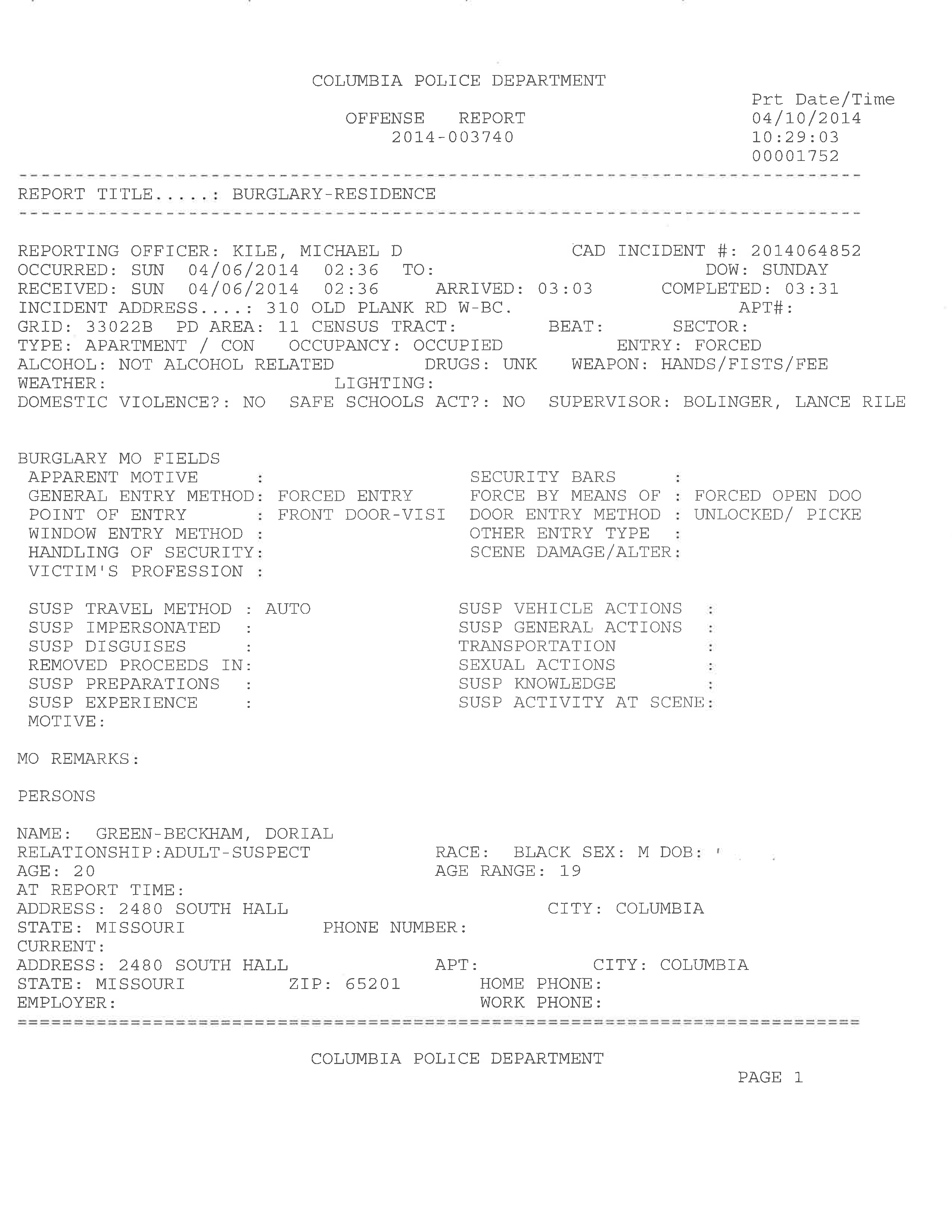 Police Report main image