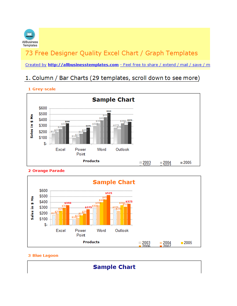 attractive excel design chart templates Hauptschablonenbild